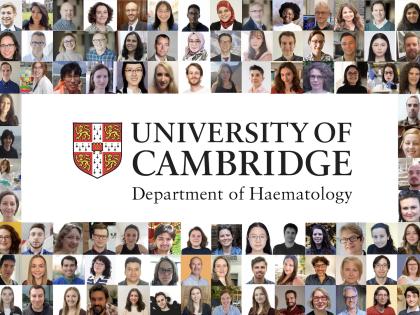 Lots of faces on a single image with the department of  haematology name